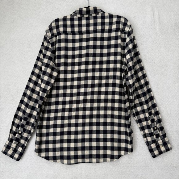 Faherty Brand Shirt Mens Medium Blue White Buffalo Plaid Flannel Button Down - Picture 7 of 8